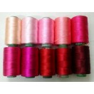 Set Lot of PINK 150/2 Denier Viscose Rayon Thread Yarn Hand Machine Embroidery